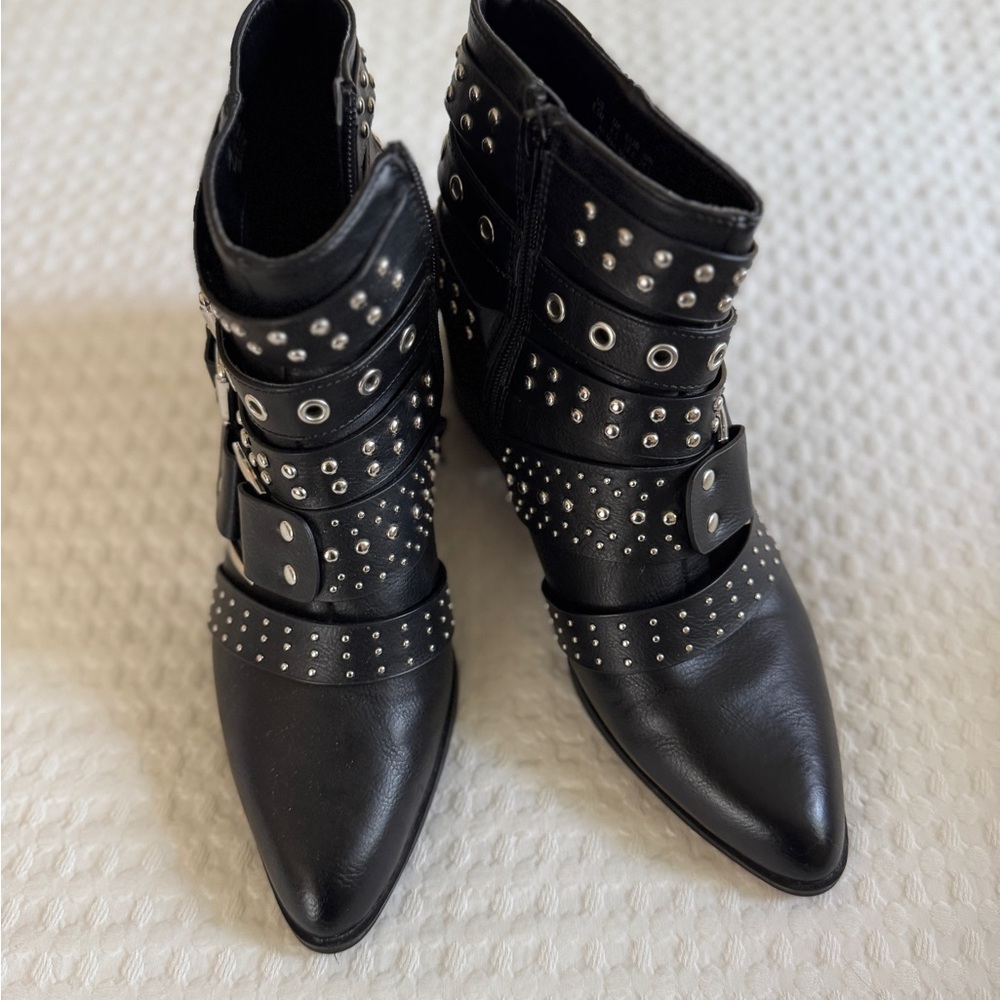 DSW Black Studded Ankle Booties